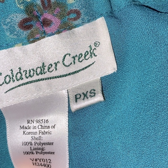 Coldwater Creek turquoise floral maxi skirt size petite extra small - Picture 5 of 8